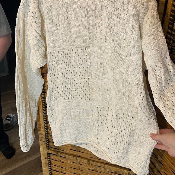 Vintage Margo’s Hong Kong Cream Knit Sweater Ramie Cotton Medium grandmacore - Picture 5 of 8
